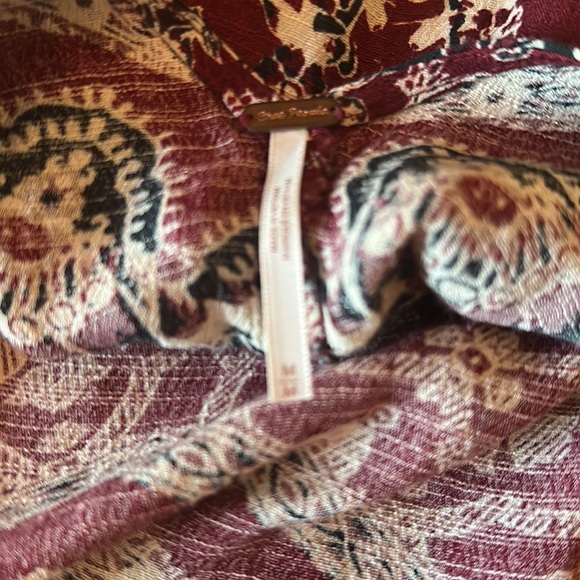 Free People dress long sleeve open back boho mini dress size Medium - Picture 7 of 8